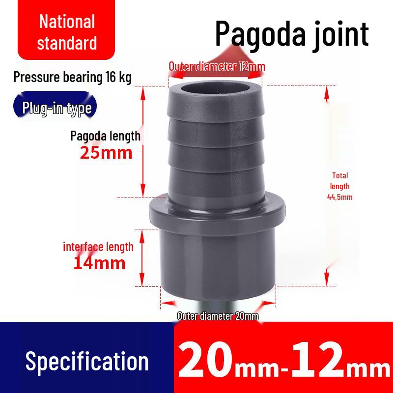 UPVC Pagoda Quick Connect Hose Reducing Fitting - Straight Male Thread (PVC-U)