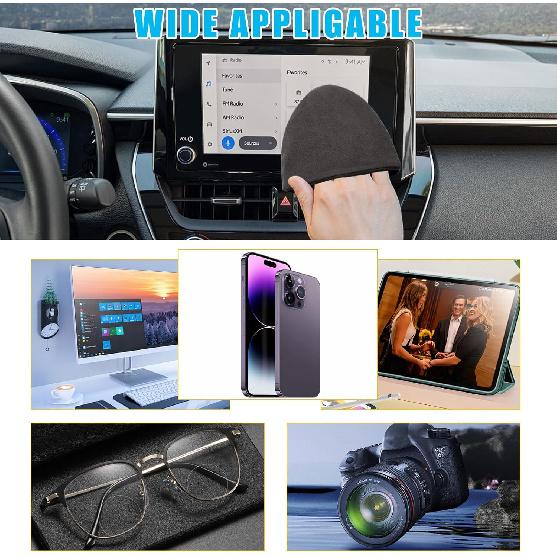 Car Screen Cleaner, 4.72×3.93" Triangle Microfiber Auto Screen Cleaning Pad, Foldable Touch Screen Cleaner Cloth for Vehicle Dashboard LCD Display,