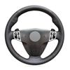 Black PU Faux Leather Hand-stitched Car Steering Wheel Cover for Saab 9-3 2006 2007 2008 2009 2010 2011 9-5 2006 2007 2008 2009