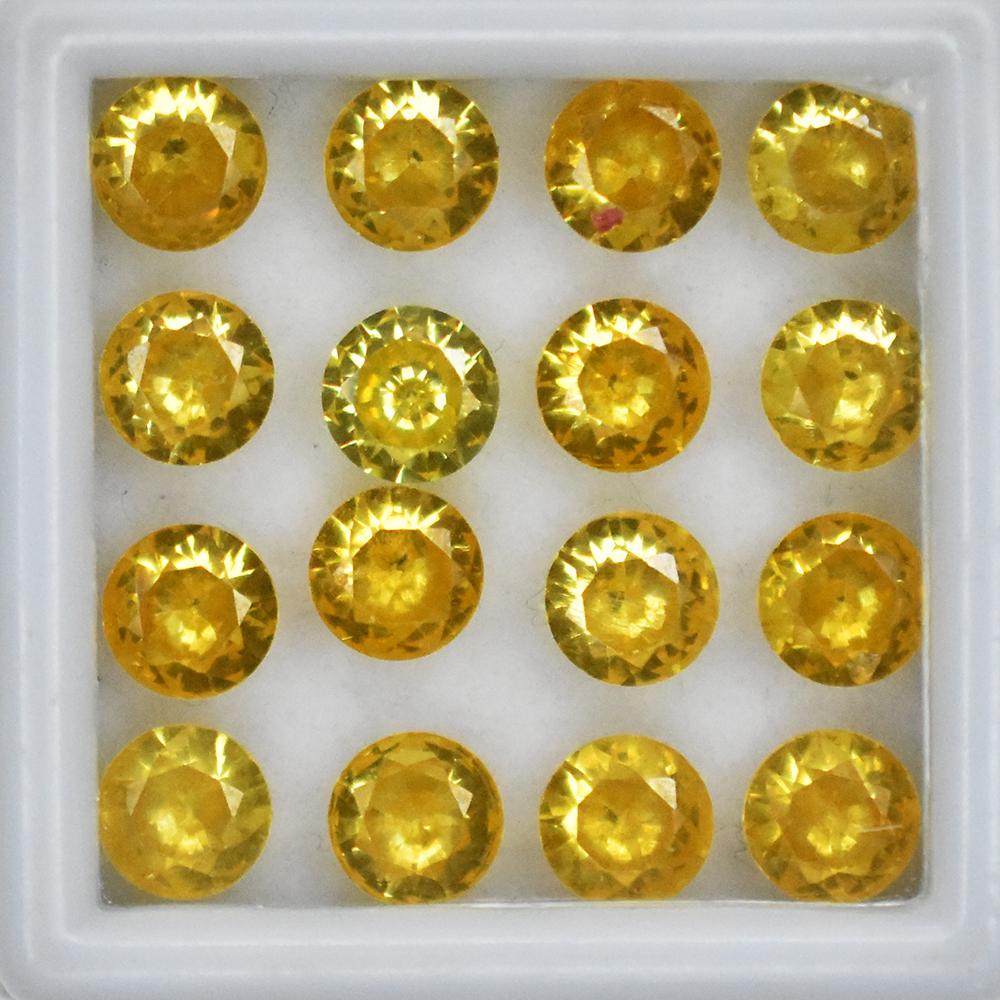 Natural Yellow Sapphire Loose Gemstone 6 pcs Round Cut 5x5 mm Lot September Birthday Birthstone