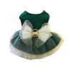 Pet Dress Comfortable Fashionable Dog Princess Dress with Bow Decoration And Traction Ring Pet Supplies