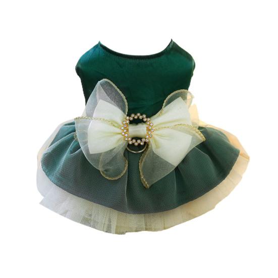 Yousheng Pet Dress Удобное модное платье для собак принцессы с бантом и тяговым кольцом Товары для животных
