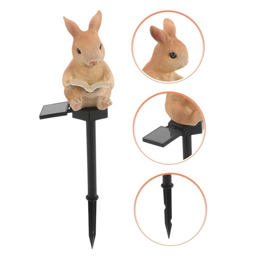 Waterproof Solar Animal Lamp Ground Insertion Cute Outdoor Solar Light Realistic Decorative Rabbit Squirrel Lawn Light Outdoor