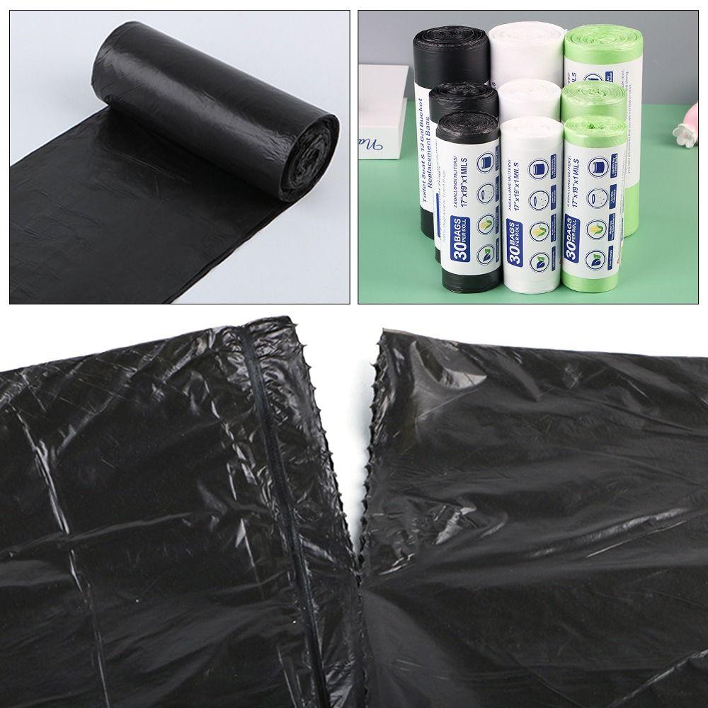 30Bags/Roll Trash Can Bin Garbage Bag Points Off Plastic Bags Rubbish Bag Bathroom Kitchen