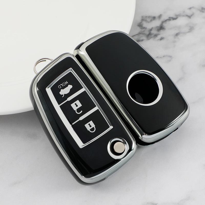Чехол для ключа Nissan с 2 кнопками для Sylphy, Qashqai, X-Trail, Tiida, Bluebird, Kicks - Мягкий резиновый чехол для ключа автомобиля