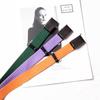 Канвасовый ремень с гладкой пряжкой 2,5 см, повседневные рабочие брюки унисекс, узкий кожаный ремень в стиле INS для женщин, мужчин и студентов.