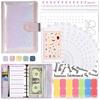 Cash Binder, Cash Diary, Savings, Cash Challenge Diary, Inner Paper, Zipper Bag, A6 6-hole Bling Bling, Bling Bling Purple, 1 Piece