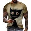 Летняя Мода Удобная Свободная Большая Футболка Смешное Животное 3D Печать Повседневная Дышащая Универсальная Круглый Вырез Короткий Рукав Мужская Футболка