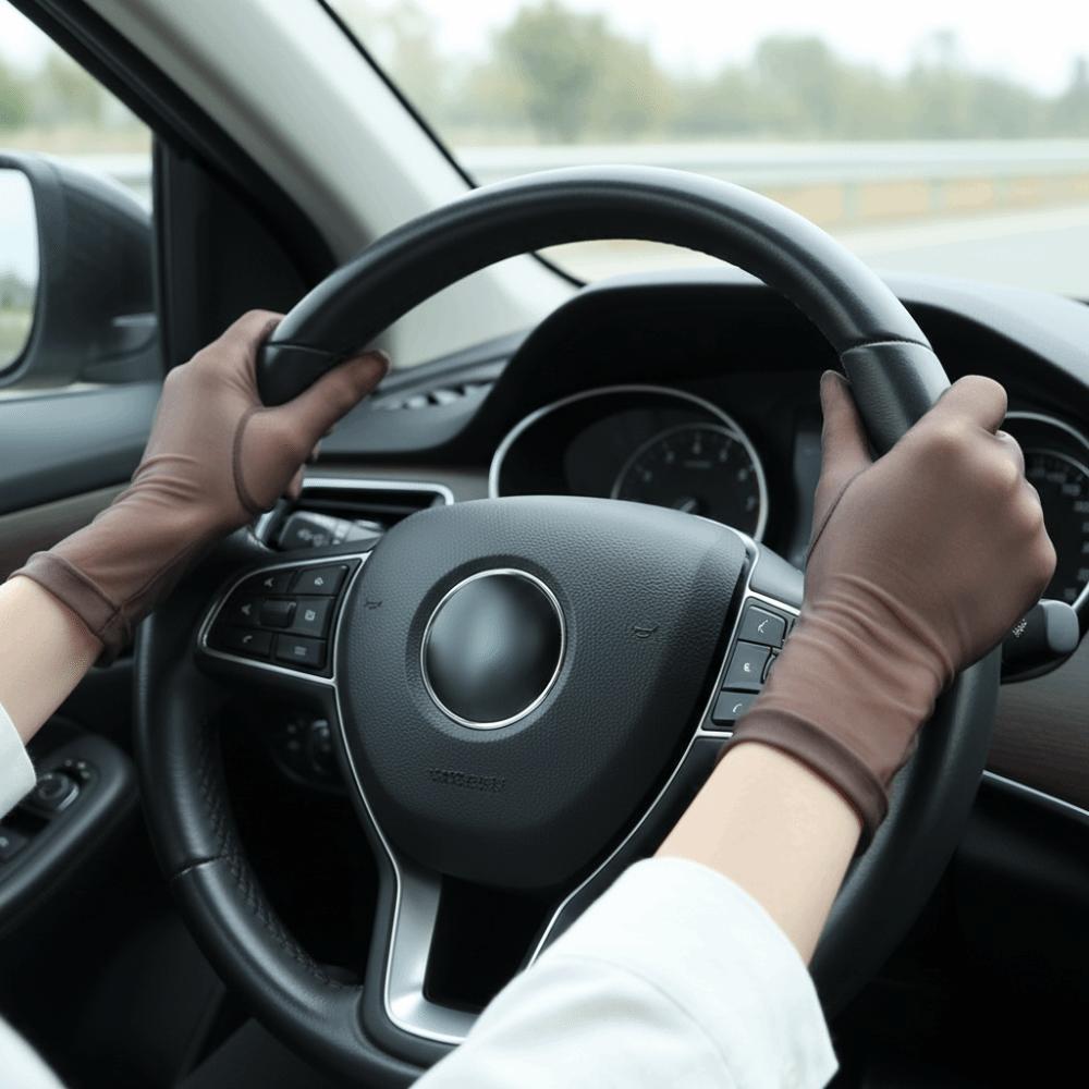 Fashion Thin Sun Protection Gloves Oily Glossy High Elasticity Driving Gloves Transparent Gloves Outdoor Sun Protection