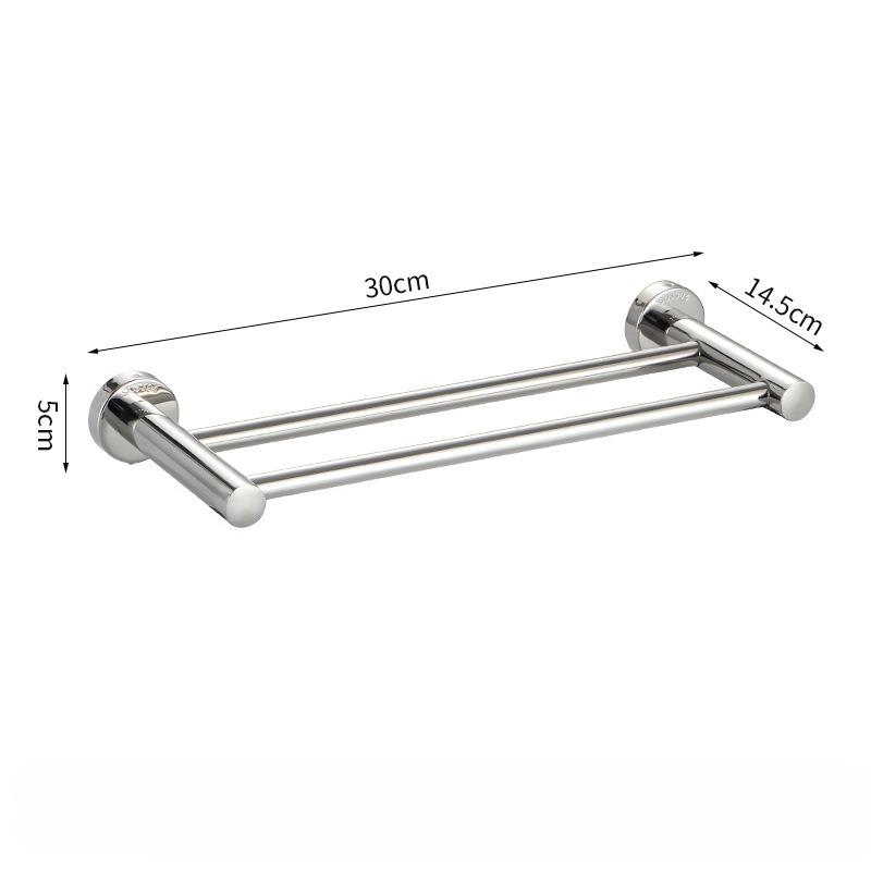 Wall Mounted Towel Rack Shelf Stainless Steel Stainless Steel Double Towel Bar Brushed Bathroom Towel Holder Accessories