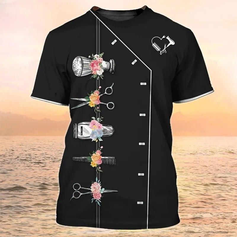 Женская футболка, модная парикмахерская рубашка, женский забавный топ с короткими рукавами на заказ, повседневная женская одежда больших размеров в стиле ретро