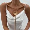 Fashion Pearl Small Flower Round Snake Chain Necklace Premium Metallic Feeling Tassel Long Chain Bone Chain Designer Commuter Travel Womens Necklace