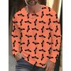 Autumn and Winter Men's Long Sleeve Halloween 3D Printed Pumpkin Print T-Shirt Men's Streetwear Round Neck Long Sleeve