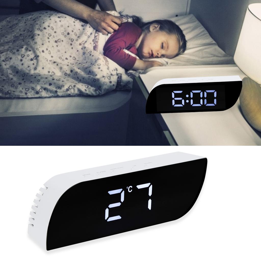 Светодиодные цифровые часы с 12/24-часовым форматом, регулируемой яркостью, прикроватный будильник GHY 0801Белый