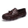 Luxury Brand Men Loafers 2024 Genuine Leather Casual Shoes Crocodile Pattern Mocassins Men's Shoes Plus Size 38-47 Driving Shoes