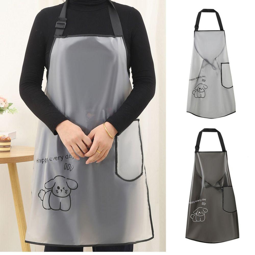 New TPU Kitchen Apron Sleeveless Oil Resistant Waterproof Bibs Cleaner Wipeable Baking Accessories Oilproof Aprons