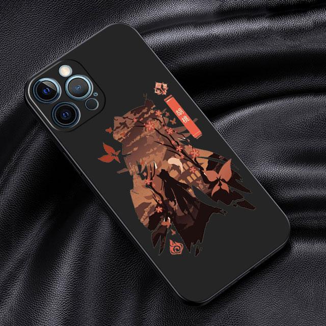 Чехол для Apple iPhone 14 13 11 12 Pro 7 XR X XS Max 8 Plus 6 6S SE 2022 13Pro, черный мягкий телефон, чехол аниме Genshin Impact Cute