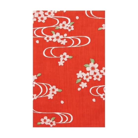 Hamamonyo Tenugui Towel, Flowing Water Sakura, 100% Cotton, Approx. 34cm x 90cm