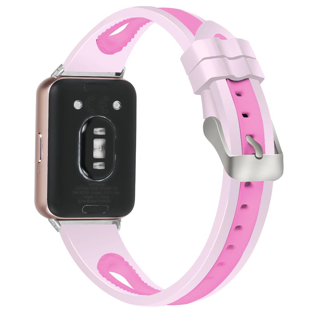 SM-R390 For Samsung Galaxy Fit3 Silicone Watch Band Adjustable Dual Color Wrist Strap
