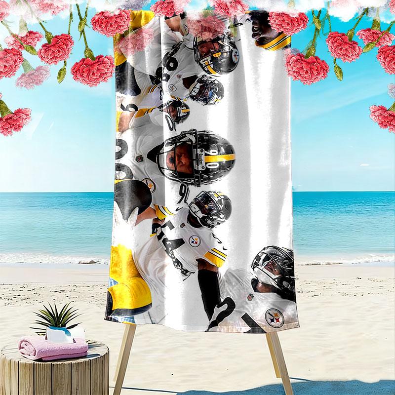 Steelers Players Print Beach Towel, Large Soft Quick Dry Towel for Beach Camping Swimming