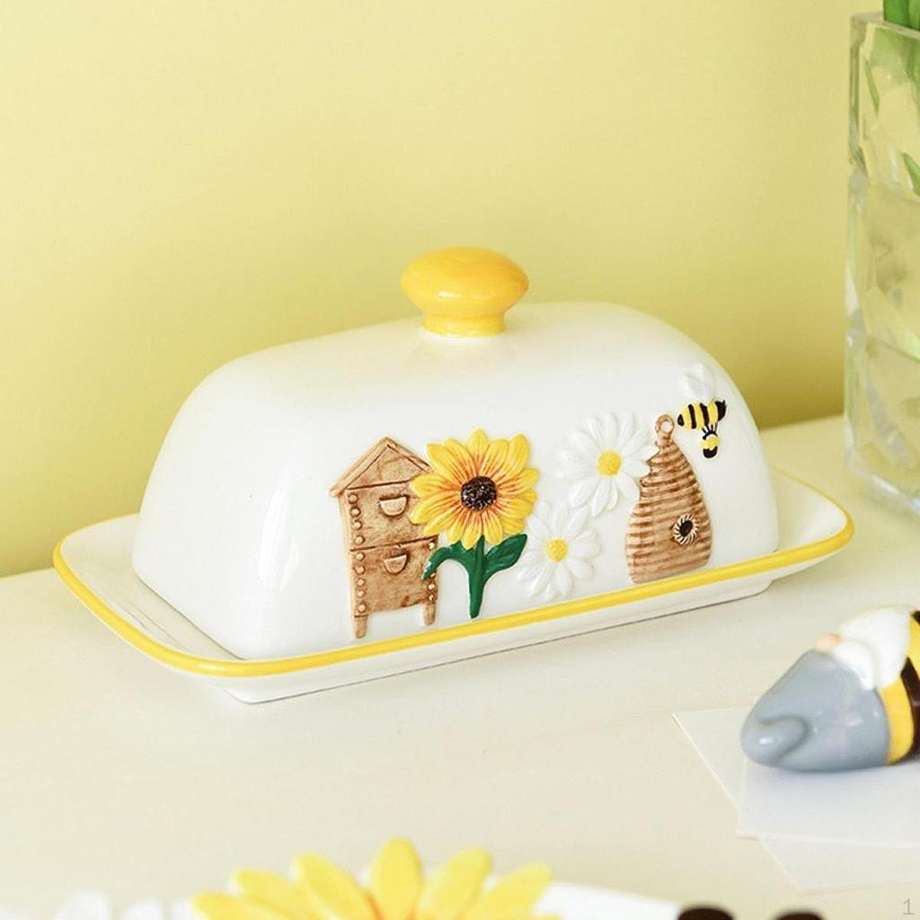 Dessert Ceramic Tray Dish Butter Multifunctional Plate Cheese Keeper For Restaurant