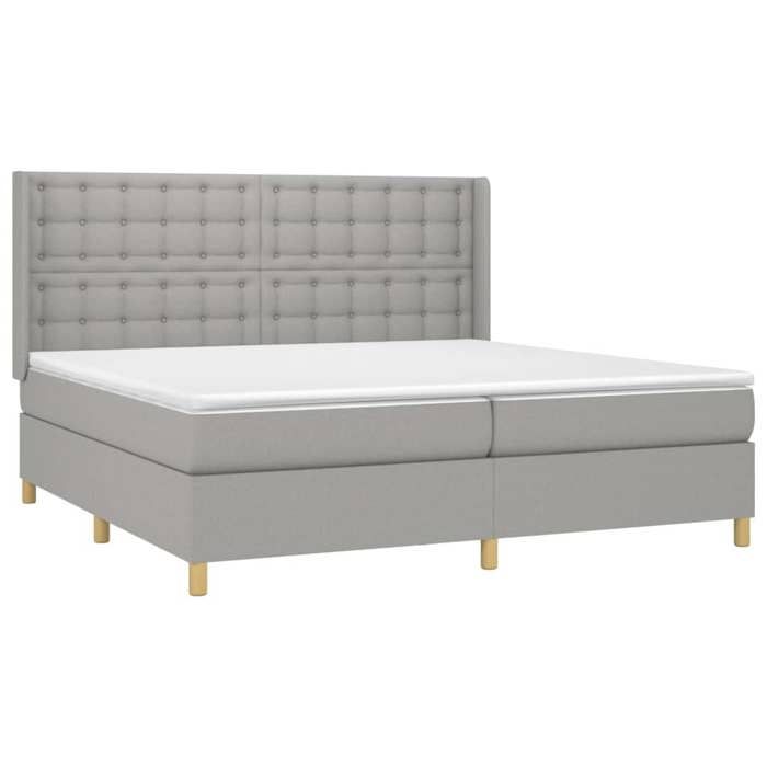 Maison Exclusive - Sommier à lattes de lit avec matelas Gris clair 200x200cm Tissu