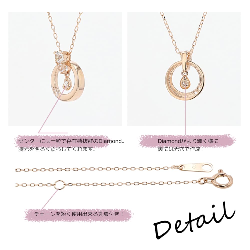 PINKY DIANNE розовое золото бриллиантовое круглое ожерелье подарочный специальный футляр DPCPD80607 [Pinky & Diane] &