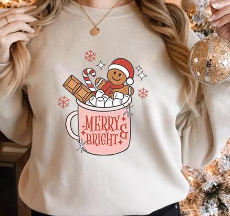 Independence Station Crew Neck Top Long Sleeve Solid Color Biscuit Man Print Ebay Sweater