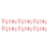 Wearable Nails 3D Pink Flower French Almond Dot Diamond Manicure Wearable Nails