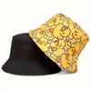 Fashion Hip Hop Two-sided Bucket Hat Women Men Panama Bucket Hat Little Yellow Duck Print Fisherman Hats Outdoor Fishing Sun Hat
