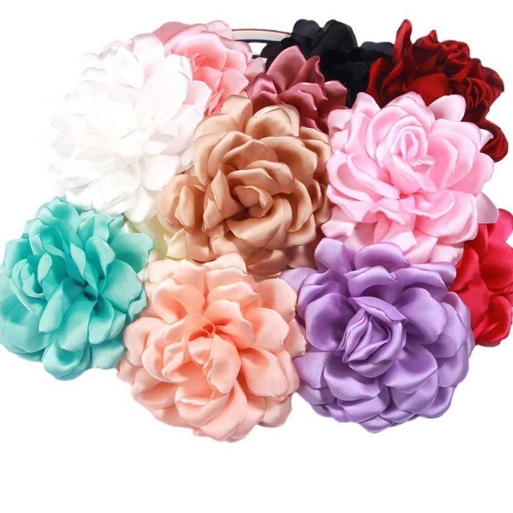 Handmade Lapel Pin Accessories Fabric Artificial Flowers DIY Sewing Patches  for Headbands Headwear