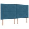 LED Headboard with LED Light Strips Blue 180 cm Velvet