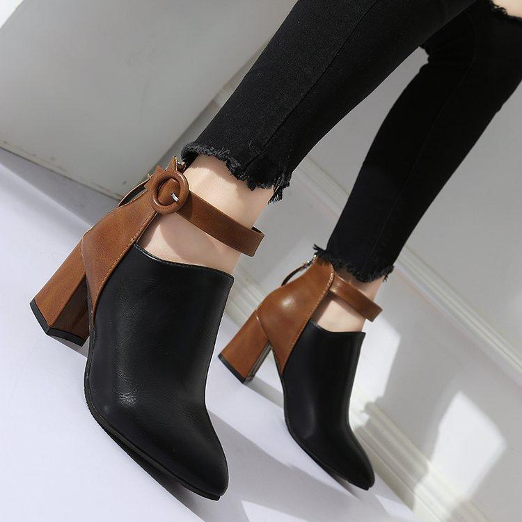 Fashion Boots Women 2024 Pointed Toe Ankle Boots For Women High Heel Botton Ladies Shoes Size Bota Feminina Dfv67
