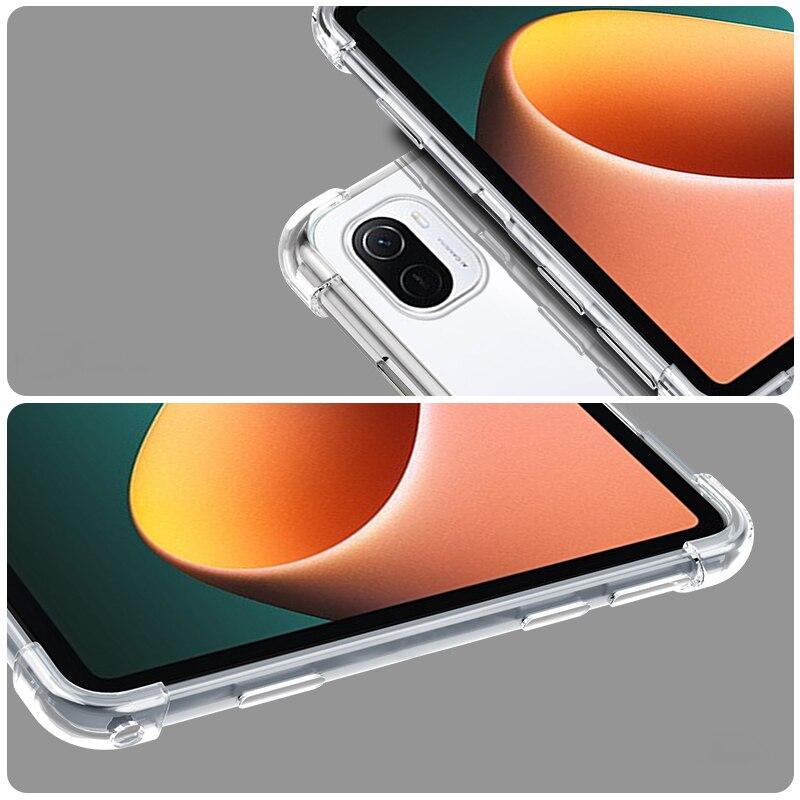 Чехол с подушками безопасности 2 в 1 и стеклом для Xiaomi Pad 5 Pro 2021, чехол для планшета, защитный чехол с четырьмя задними частями, прозрачный ТПУ, Xiaomi Mi Pad 5 Mipad 5 Pro