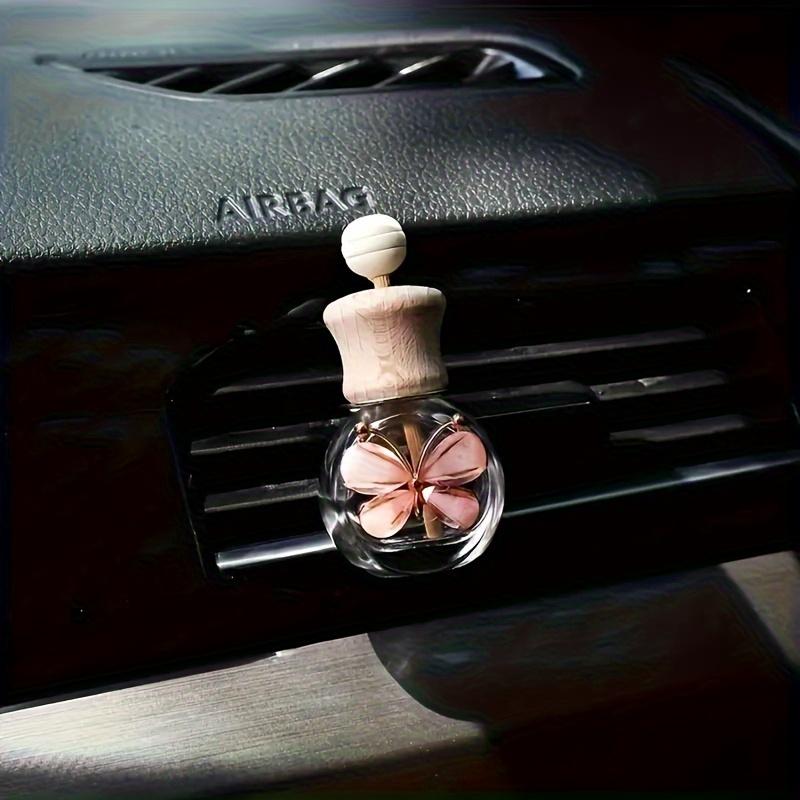 1pc Car Butterfly Glass Bottle, Reusable Car Essential Oil Diffuser, Empty Glass Bottle Pure Decoration Car Accessories