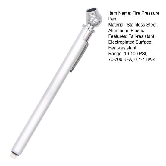 Ручка для измерения давления в шинах, батарея не требуется. Хорошая воздухонепроницаемость. 4-сторонняя шкала. Вращение на 360 градусов. Тестер давления в шинах. Поставка для мастерской.