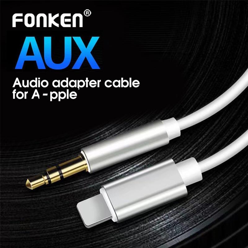 FONKEN 8 Pin To 3.5mm Jack AUX Cable Lightning To AUX Headphone Adapter Audio Extension Cable Connector Splitter For iPhone