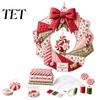 Unique Holiday Gift for Teachers Christmas Fabric Wreath DIY Kit, Patchwork Beginner-Friendly Handmade Craft Rustic Ornament Making Decoration