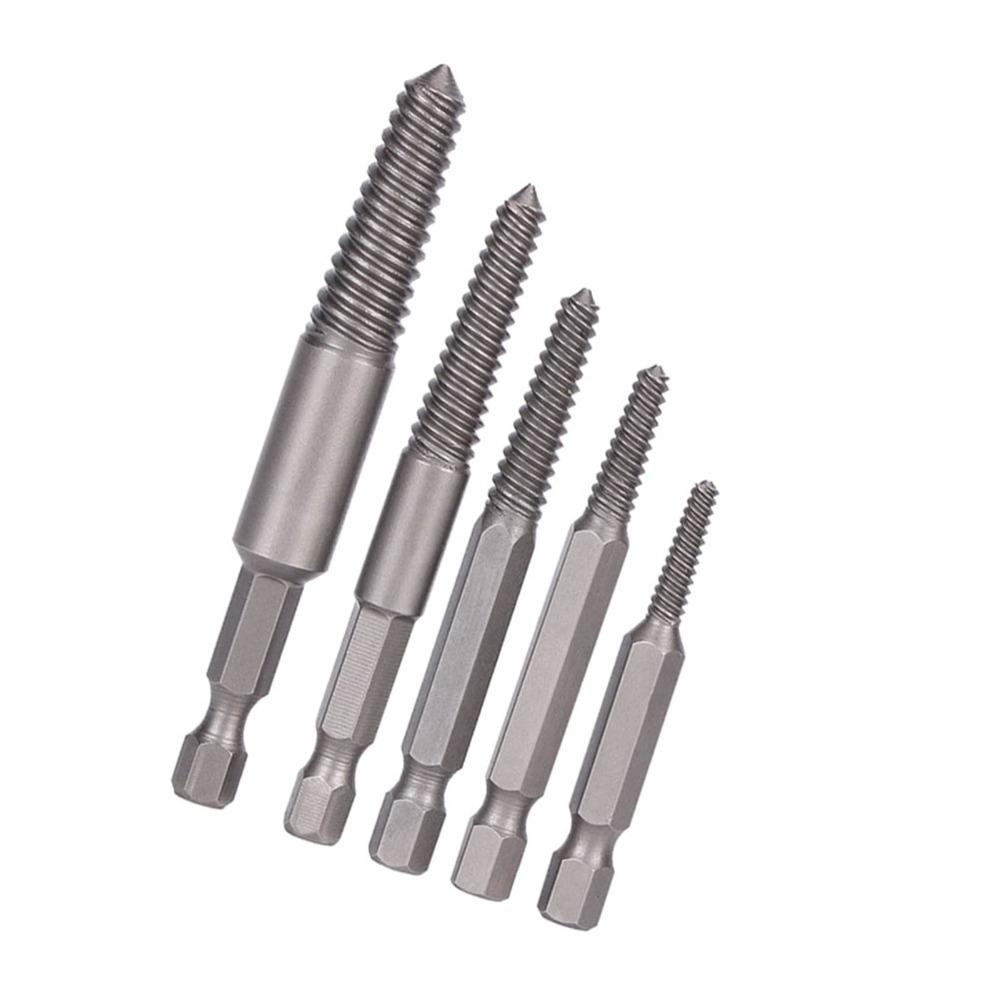 5PCS Hex Shank Broken Screw Extractor Stripped Screw Extractor Kit For Automotive Repair