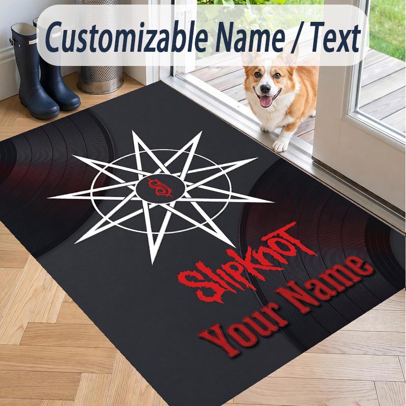 Custom Text Printed Rug Slipknot Non Slip Floor Carpet For Home Room Decor