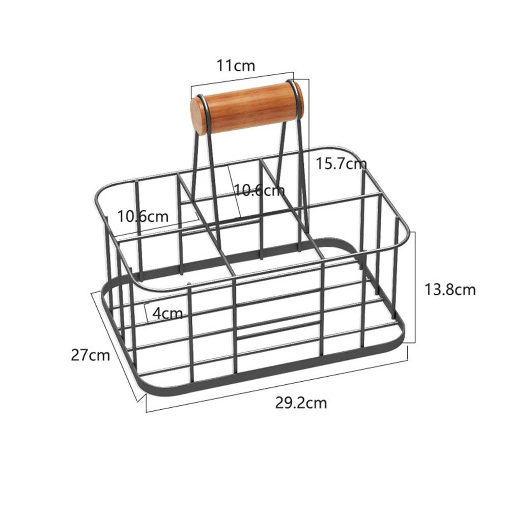 Metal Wire Basket Holds 6 Bottles, Drinks Bottle Carrier with Handle for Beer Soda, Beverage Carrier for Outdoor Family Party