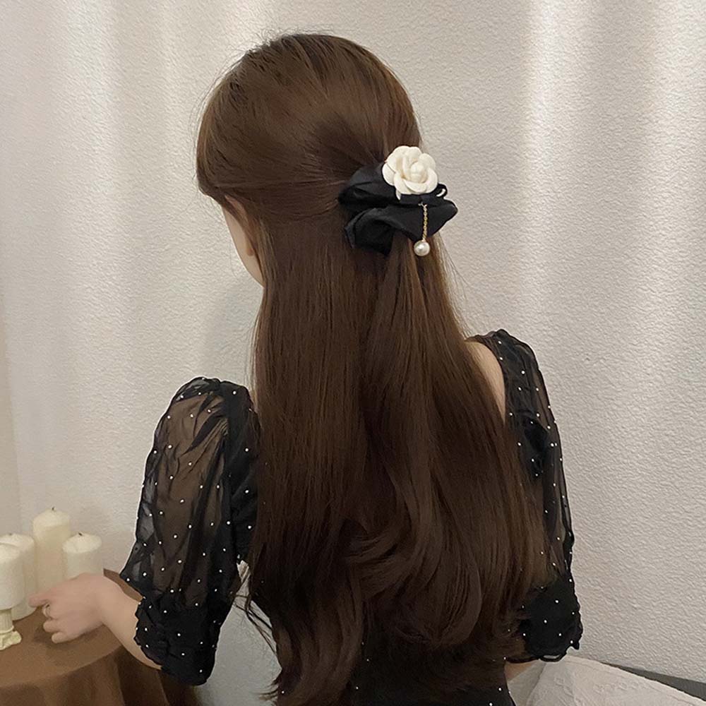 Аксессуары Жемчужная Ткань Девочки Женщины Камелия Резинки для Волос Повязки на Голову Эластичная Резинка для Волос Круг для Волос