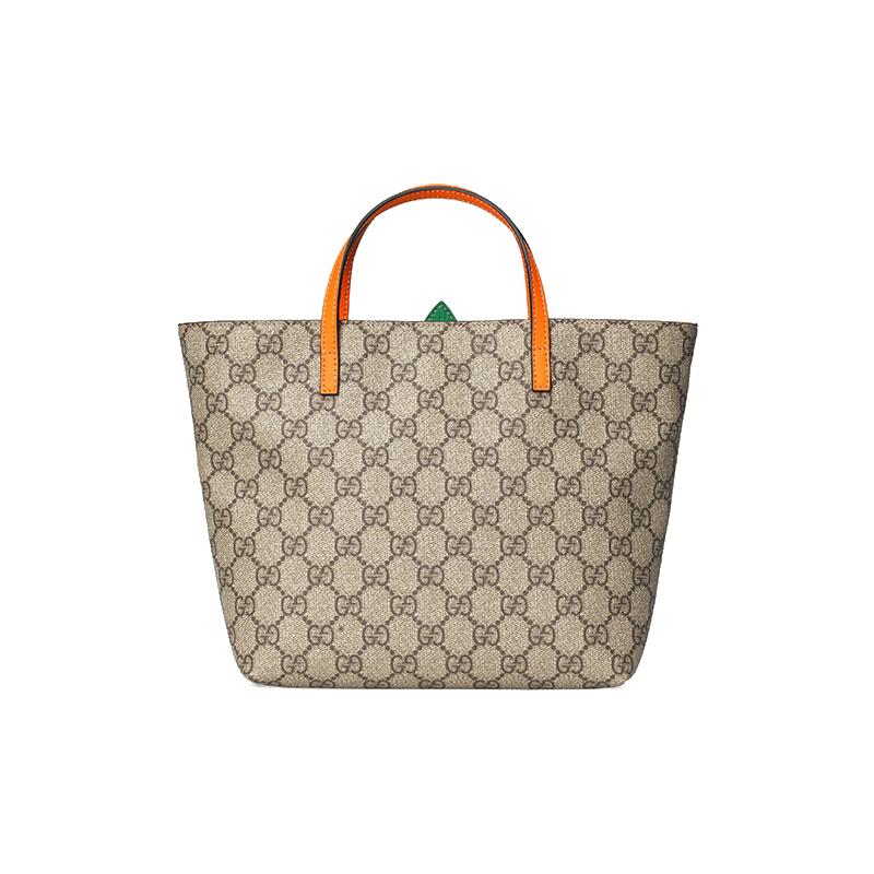 Gucci handbag Three-dimensional pineapple shape presbyopia Logo canvas patchwork Tote bag Tote bag shopping bag children's bag children's style ebony