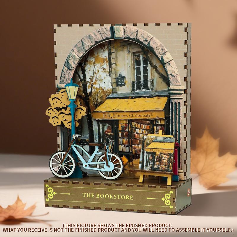 OCHOICE Drop Shipping MOQ=1 Themed Book Nook Kit Mountain Forest Deer LED Miniature DIY Craft for Adults 3D Wooden Puzzle