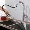 Stainless Steel Pull-out Kitchen Faucet Deck Mounted Mixer Tap 360 Degree Rotation Stream Sprayer Nozzle Kitchen Sink Faucet