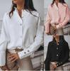 Plus Size Loose Fashion Cardigan Shirt for Women - Turn-down Collar, Long Sleeve Blouse, 2021 Autumn Collection