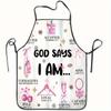 1pc "God Says I Am" Inspirational Kitchen Apron - Sleeveless Polyester, Colorful Religious Print, Ideal for Home Cooking Baking