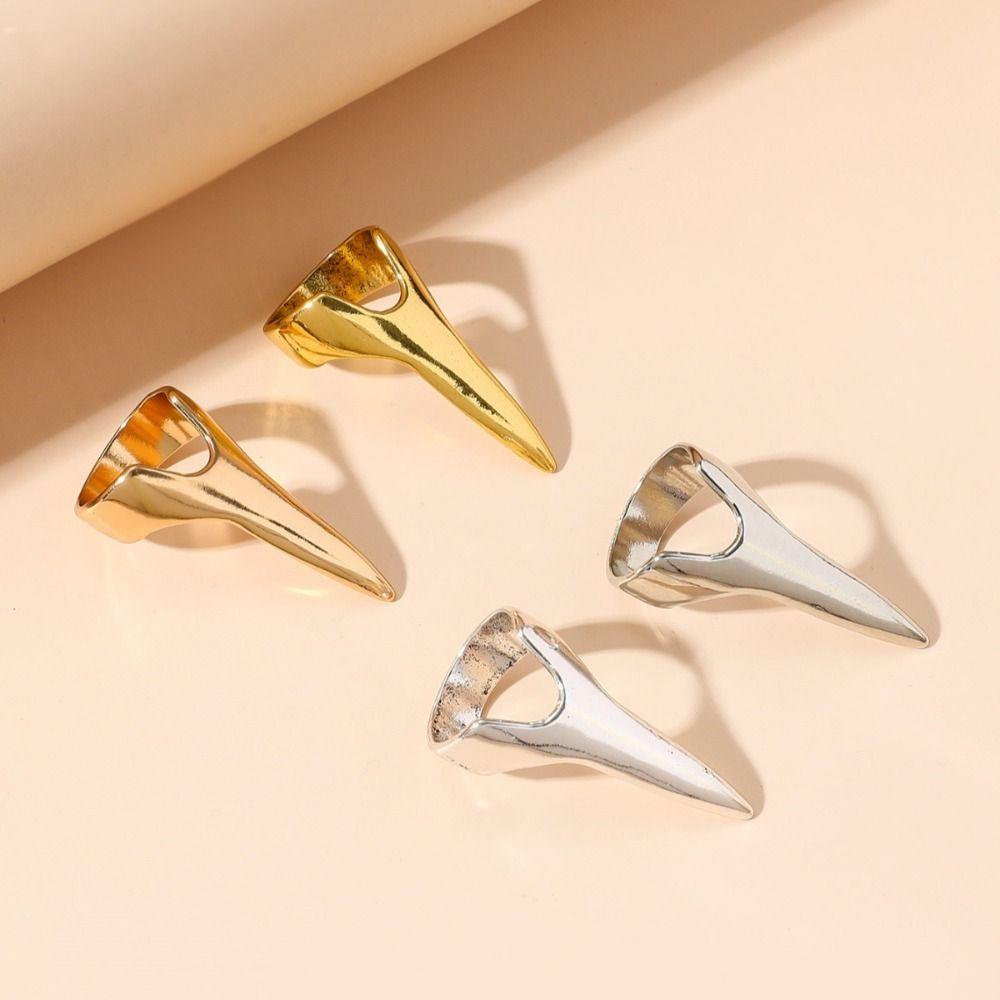 Geometric Finger Claw Rings Creative Design Copper Ring Geometric Ring Subcultural Fashion