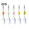 5 шт. 7 см/3 г рыболовная спиральная приманка с цветным перьевым крючком металлический спиннинг блестки дальний заброс блесна приманка оснастка для соленой воды пресноводная рыбалка
