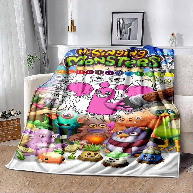 Мягкое плюшевое одеяло «Мои поющие монстры», видеоигра, фланелевое одеяло для гостиной, спальни, кровати, дивана, пикника